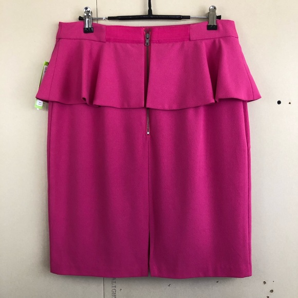 NWT Alice+Olivia Pink Peplum Pencil Skirt - Picture 4 of 10